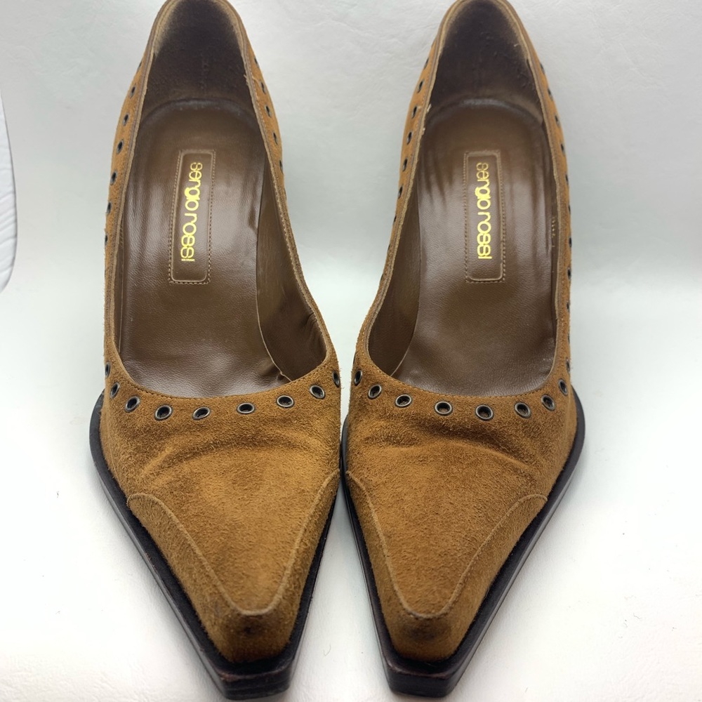 Sergio Rossi Brown Suede Size 8 - Picture 2 of 8